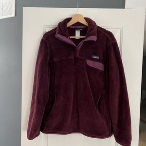Patagonia maroon synchilla t-snap fleece size large
